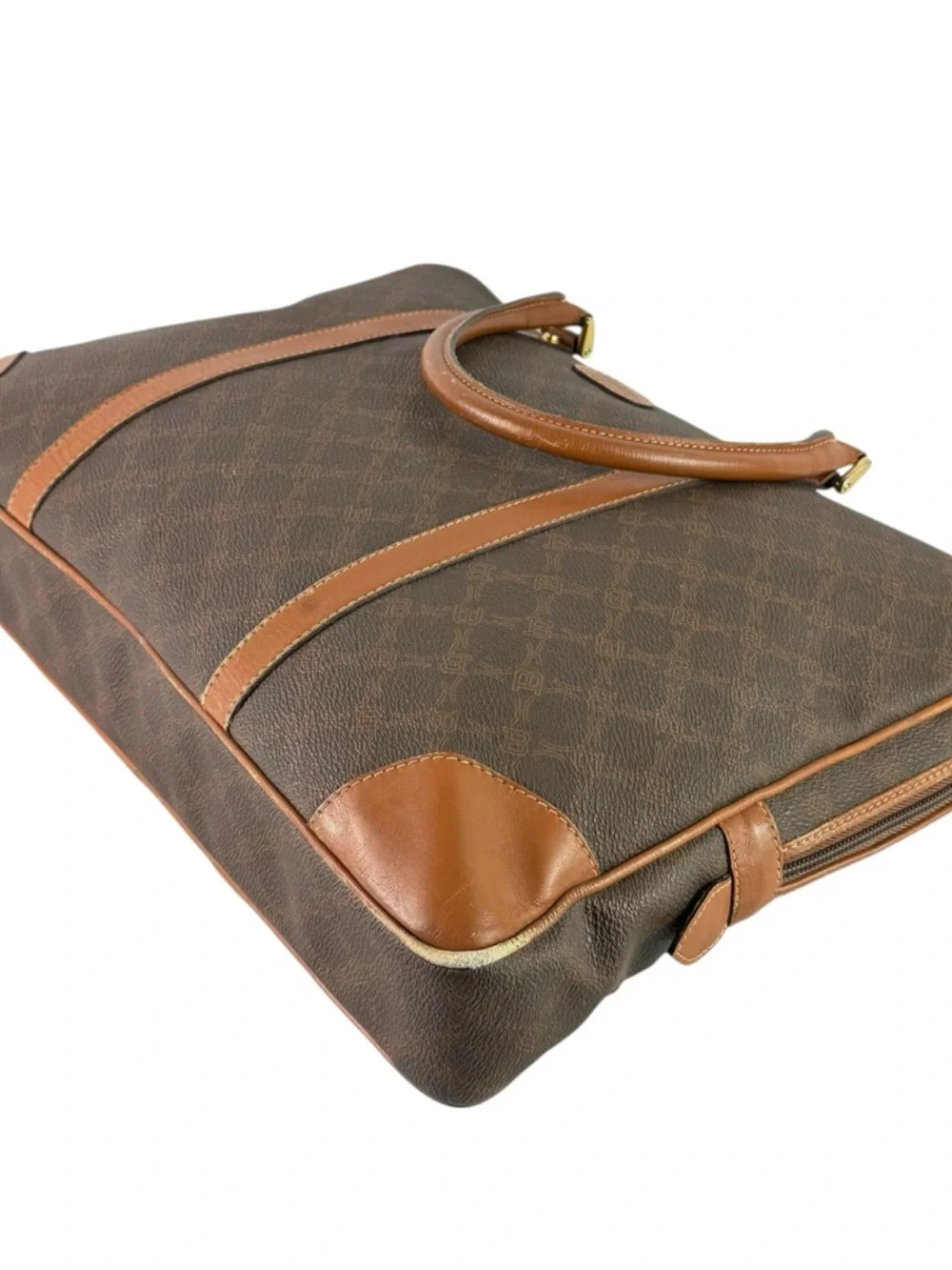 BALLY Vintage Documents Canvas Leather Briefcase Made in Italy